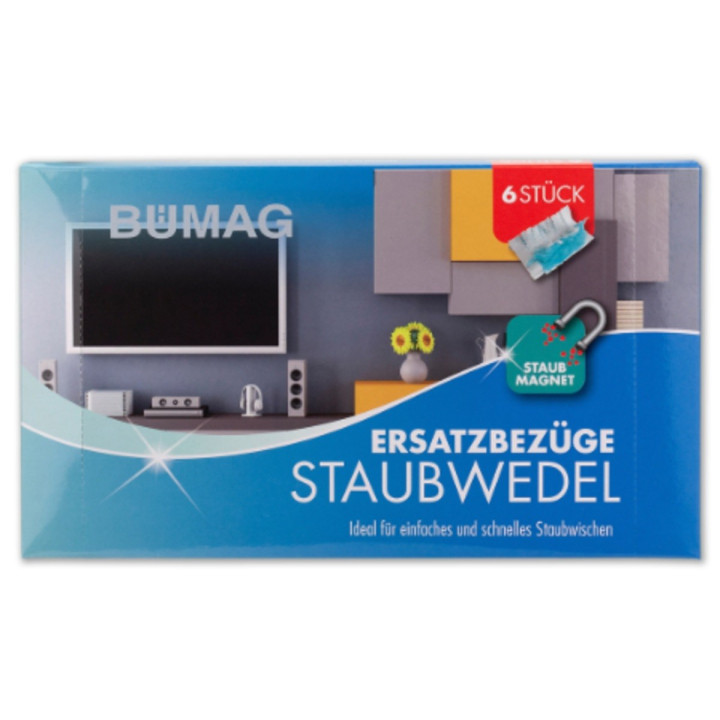 Náhradní magnetická prachovka Bümag, 6ks, modrá