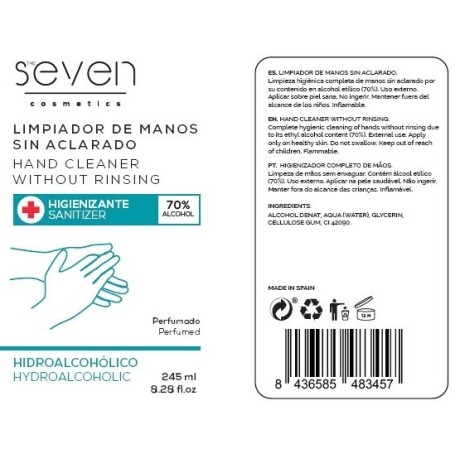 Gelový dezinfekční prostředek na ruce The Seven, 245 ml