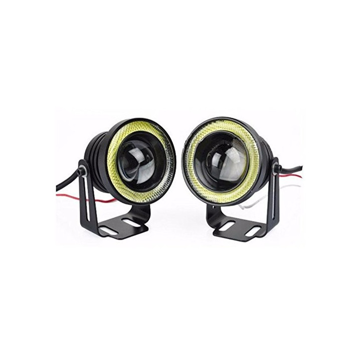Projektorové světlo s bílým kroužkem CarFrill Fog Angel Eyes R500, černá