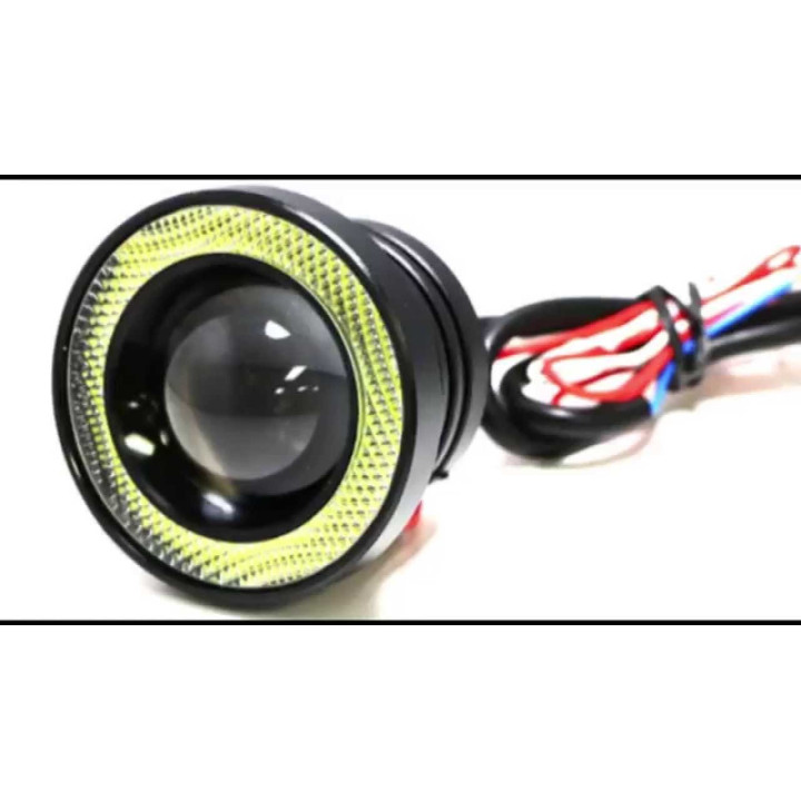 Projektorové světlo s bílým kroužkem CarFrill Fog Angel Eyes R500, černá