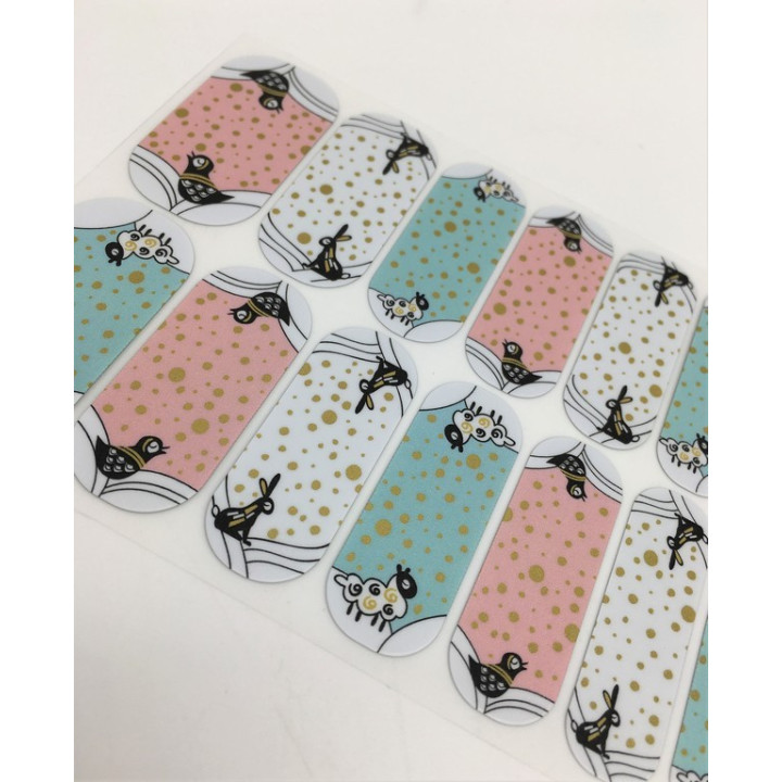 Nehtový wrap Jamberry 34B3 - Fluff & Stuff 0917
