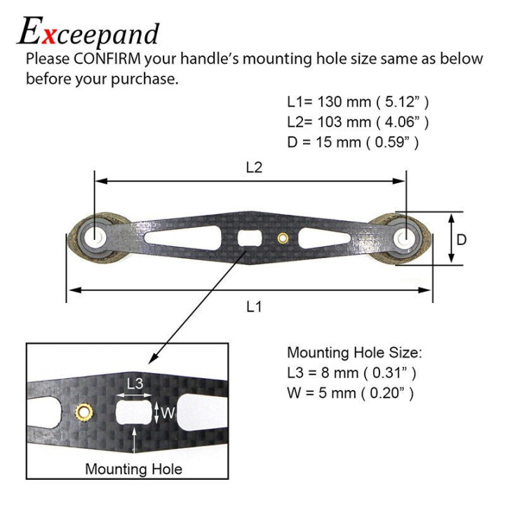 Rukojeť na rybářský naviják Emmcon5 EMNH5A1JY, 130 mm