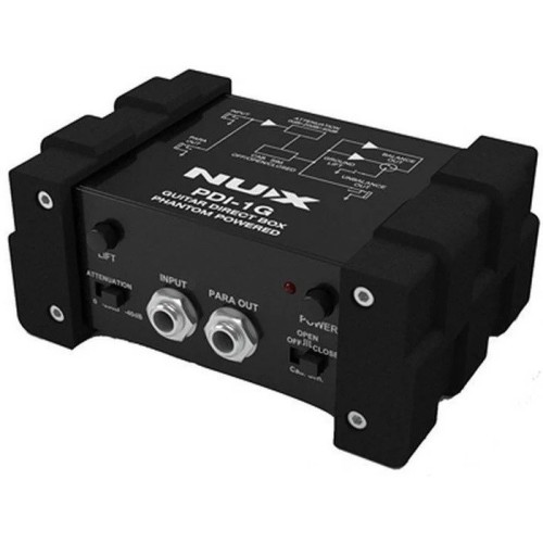 Nástrojový D.I. box symetrizátor Nux PDI-1G Guitar Direct Box, Černá