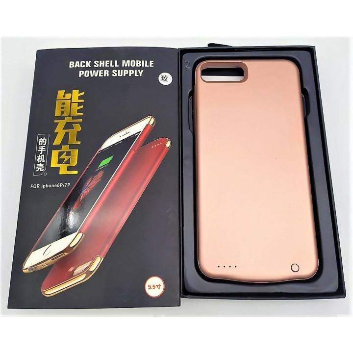 Ochranný kryt s externí baterií pro Apple iPhone 6Plus/7Plus, Rose Gold