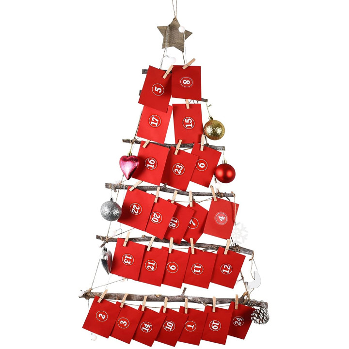 Romantický adventní kalendář Kohmui KOH-1121-DE, červená
