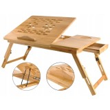 Skládací stolek na notebook DE-JYB00622, bambus