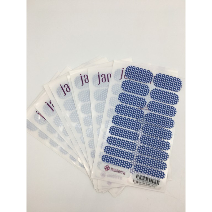 Nehtový wrap Jamberry 55Y9 - Blue & White Polka 0316, 10ks