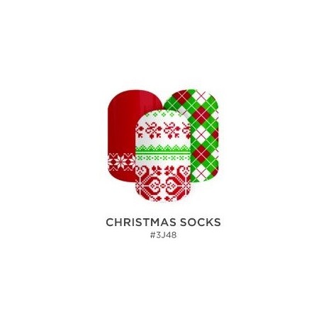 Nehtový wrap Jamberry 3J48 - Christmas Socks 0916, 10ks