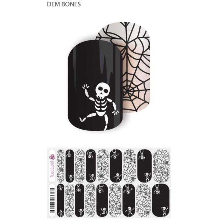Nehtový wrap Jamberry 9J83 - Dem Bones 0916, 10ks