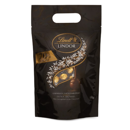 Pralinky s hořkou čokoládou 70% kakaa Lindt Lindor Dark, 1kg