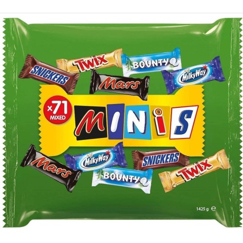 Čokoládové tyčinky Nestlé Minis Mix 71ks - 1425g