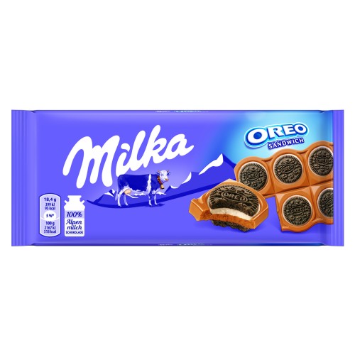 Mléčná čokoláda Milka, Oreo sandwich, 92g
