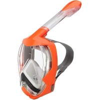 Celoobličejová maska na šnorchlování Full dry anti-fog, oranžová