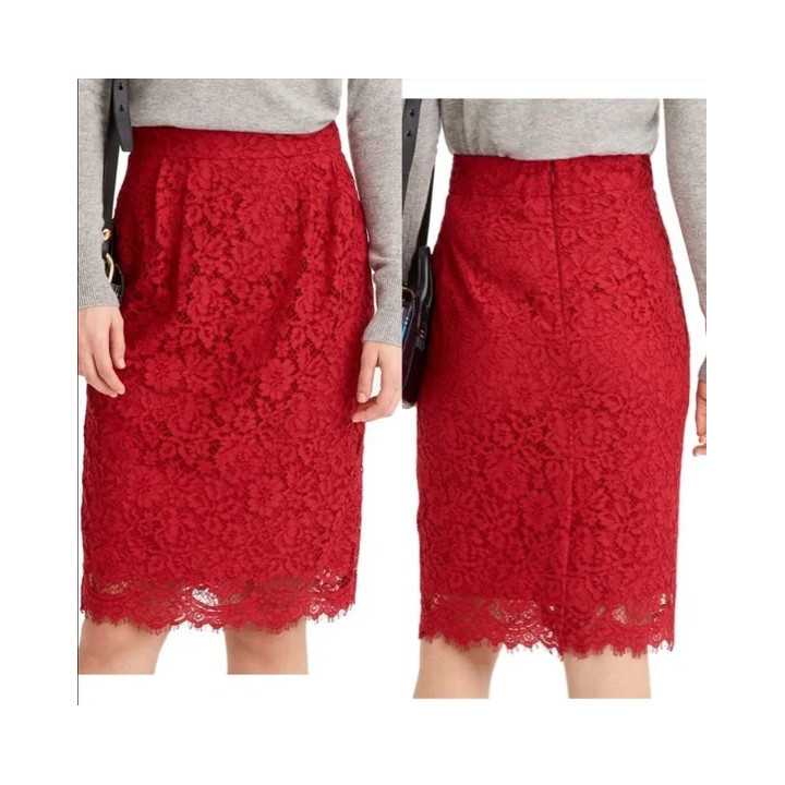 Dámská krajková sukně NWT J. Crew XS, červená