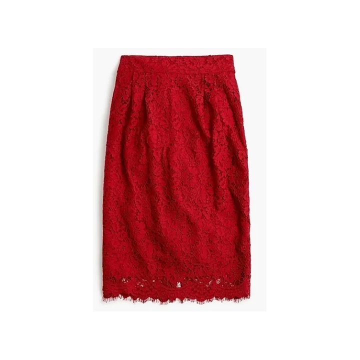 Dámská krajková sukně NWT J. Crew XS, červená
