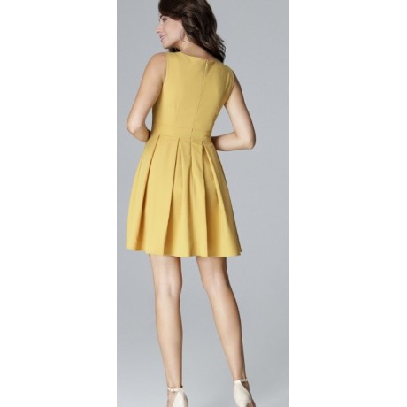 Dámské áčkové šaty Lenitif L006, M, žlutá
