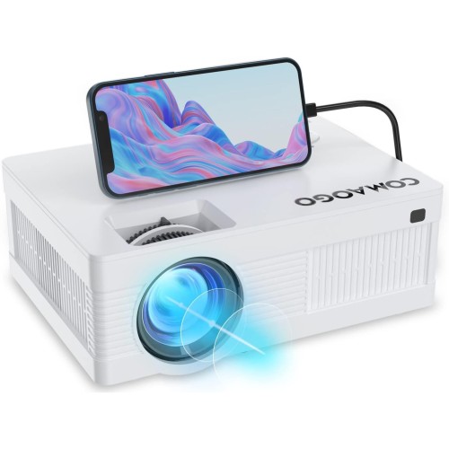Mini přenosný projektor Comaogo T001, 1080P, bílá
