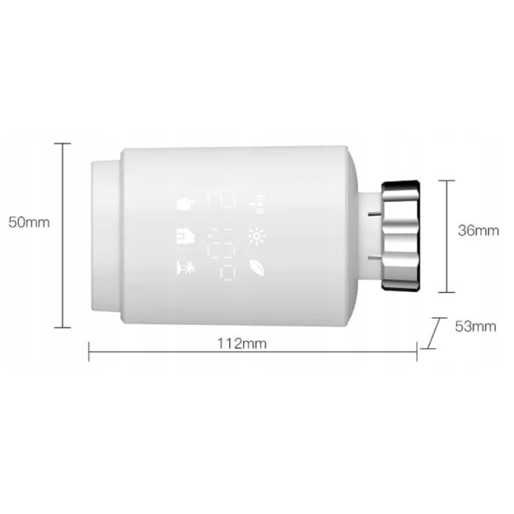 Termostatická hlavice Rollei Smart Thermostat, bílá