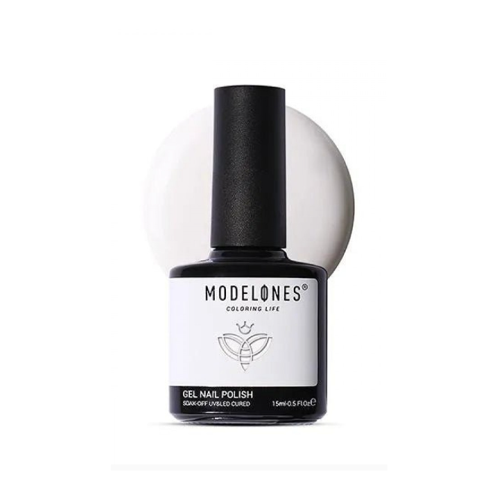 Gel lak na nehty Modelones, barva 0555 bílá, 15 ml