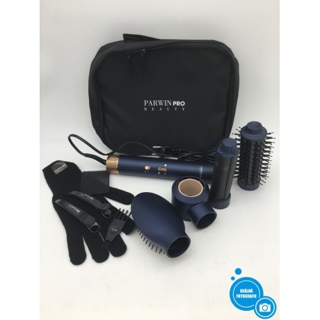 Vysoušeč vlasů 4v1 Parwin Pro Beauty DE-PW-AB0326-4P-DB, modrá