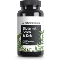 Doplněk stravy Natural elements Biotin+selen+zinek, 365 tablet
