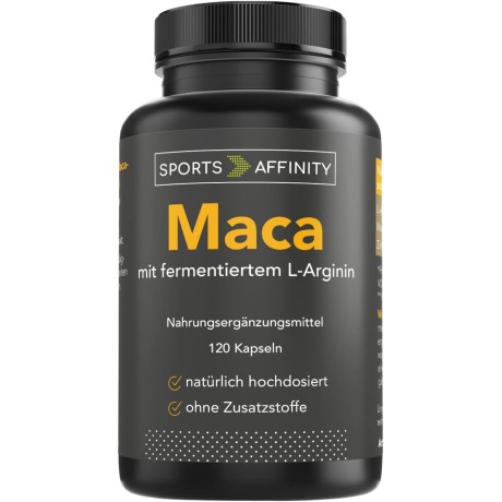 Doplněk stravy Sports Affinity Maca, L-arginin a zinek, 120 kapslí