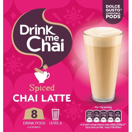 Kávové pody s kořeněnou směsí Drink Me Chai Chai Latte, 8 ks