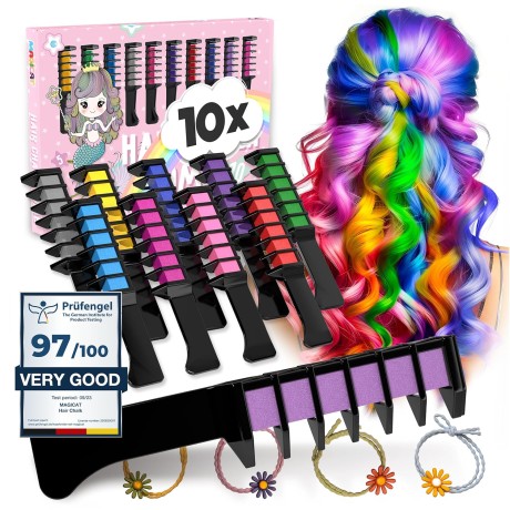 Dětská sada vlasových kříd Magicat, 10 barev