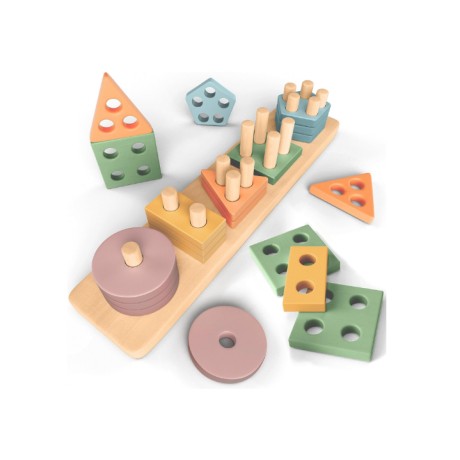 Dřevěná skládací a třídící hračka Sweety Fox Montessori SF-ST-001