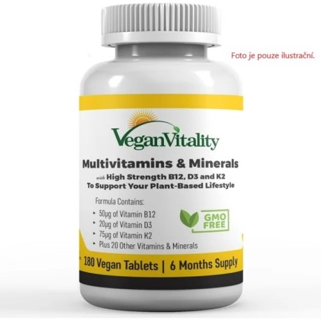 Doplněk stravy Vegan Vitality Multivitamins and Minerals, 180 tablet