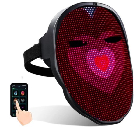 SMART Bluetooth maska s LED osvětlením ShiningRGB SL019, černá