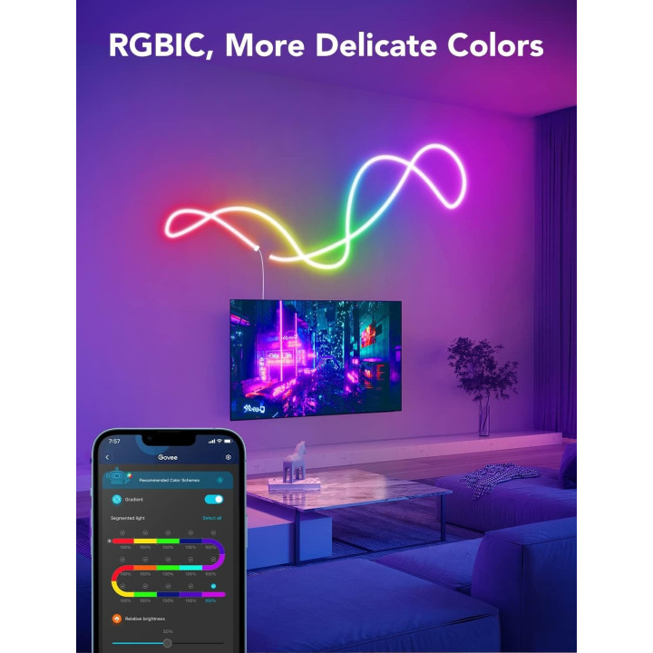 SMART RGBIC Neon LED pásek Govee H61A2, 48W, 5m