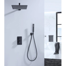 Termostatický systémový set dešťové sprchy Homelody, černá