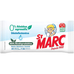 Biologicky odbouratelné čisticí a dezinfekční ubrousky St Marc Désinfectantes, 42 ks