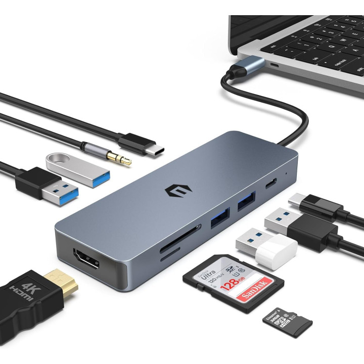 USB HUB rozbočovač Hopday HB025 10v1