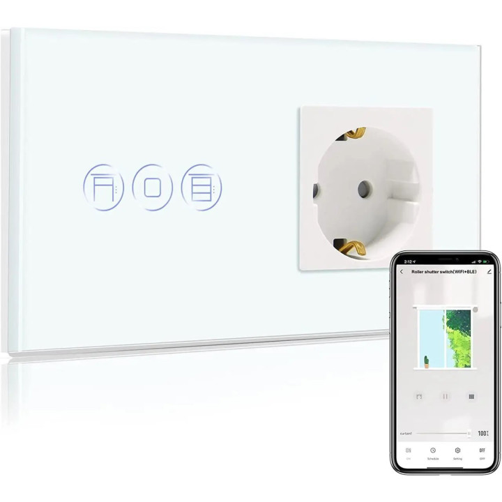 SMART Zásuvka se spínačem Bseed, 1000 W, bílá