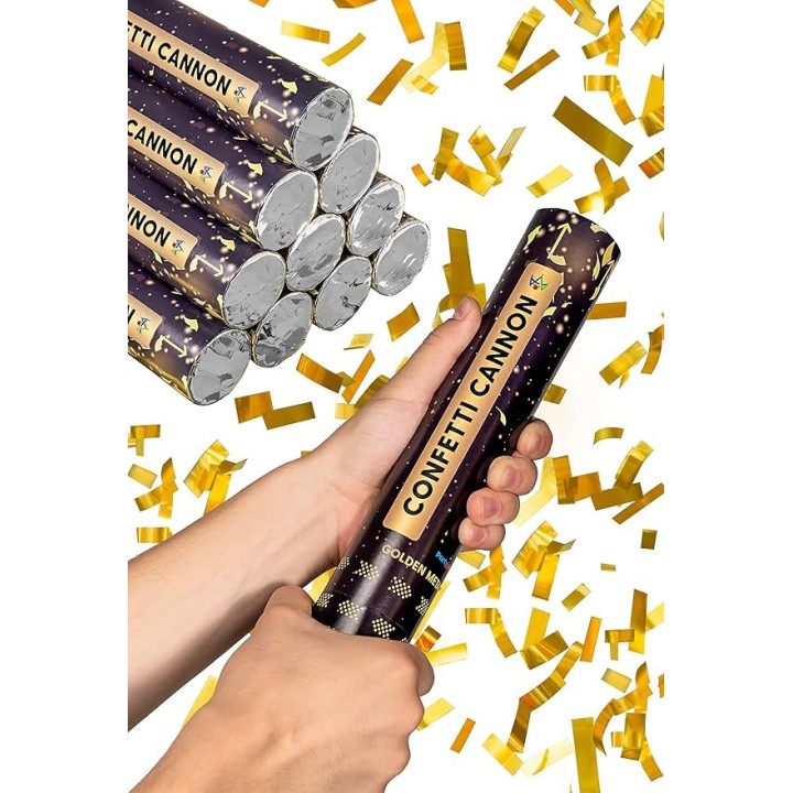 Vystřelovací konfety Partyjoker 7770250, zlatá, 10 ks, 30 cm