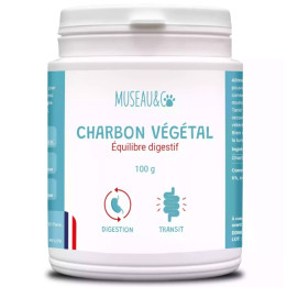 Aktivní rostlinné uhlí pro psy a kočky Museau& Co Charbon Vegetal, 100g