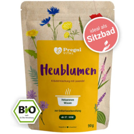 Květinové seno na sedací koupele pro přípravu na porodu Pregni vital Bio Heublumen, 90g