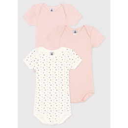 Dívčí bodyčka s krátkým rukávem Petit Bateau (24měs, 86cm), 3ks