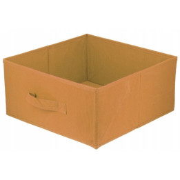 Textilní úložný box Domino, 31x31x15 cm, světle hnědá