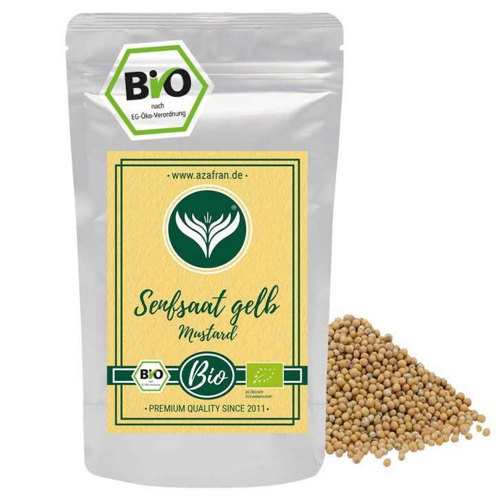 Hořčičná semínka Azafran Senfsaat Gelb Mustard Bio, 250g