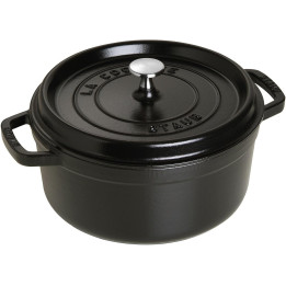 Kulatý litinový hrnec s poklicí Staub 1102425, 3,7l, 24cm, černá