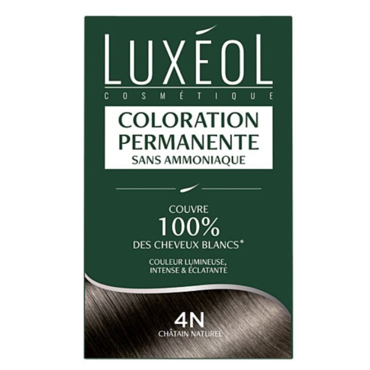 Permanentní barva na vlasy Luxéol Cosmétique Coloration Permanente 4N (přírodní hnědá), 132 ml