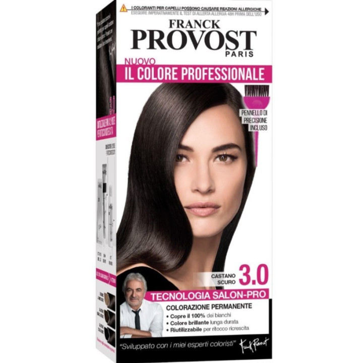 Permanentní barva na vlasy Franck Provost Il colore Professionale Color 3.0 (tmavě hnědá), 112ml