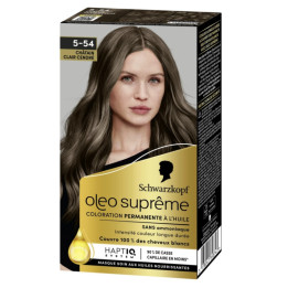 Permanentní barva na vlasy bez amoniaku Schwarzkopf Oleo Supreme 5-54, světle hnědá, 115 ml