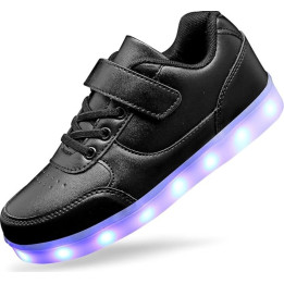 Dětské svítící LED boty na suchý zip 21 EU (13cm), černá