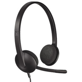USB sluchátka s mikrofonem, Logitech H340, černá