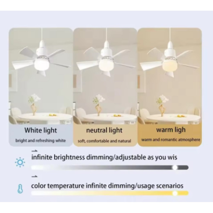 LED stropní ventilátor s dálkovým ovládáním Flower Fan Light, 400x100x75mm, 30W, bílá