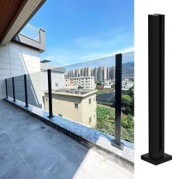 Nerezový sloupek k zábradlí MM Melisen, středový, 65 cm, černá